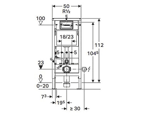 GEBERIT inbouwreservoir Duofix Basix UP100 - Afbeelding 2
