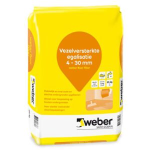 Weber floor Fiber vezelversterkte Egalisatie 4-30mm 25kg