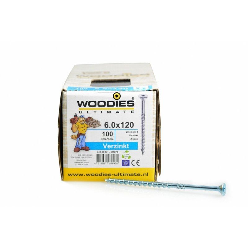 Woodies houtschroef torx 6,0x120 100st. - Afbeelding 2